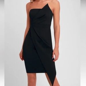 Lulu's Black Strapless Dress